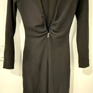 Zara Black Long Sleeve Dress with Zip Detail